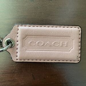 Coach 2.5” Pink Bag Tag Fob Charm Silver Accents Preowned